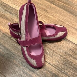 Lands' End Pink and Tan Mary Jane Flats